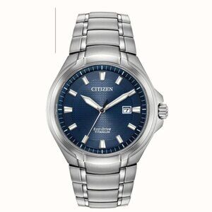 Citizen Men's Titanium Eco-Drive Blue Dial Water Resistant 100m